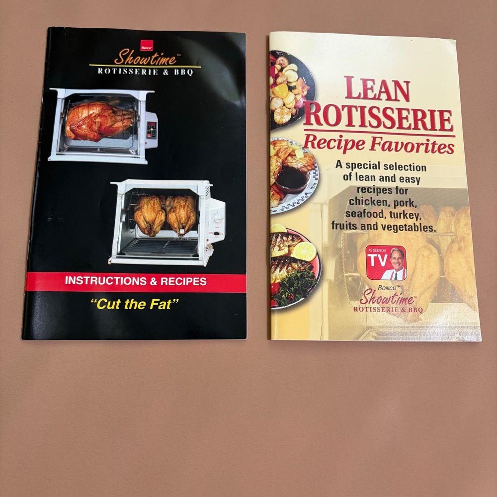 Ronco Showtime Rotisserie BBQ Instruction Manual and Lean Recipe Booklet Set